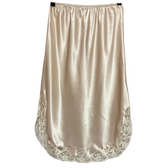 Vintage Cream Lace Trimmed Half Slip Skirt - Picture 3 of 12